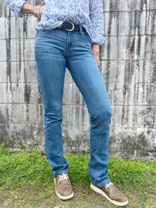 10039605 Ariat Ladies REAL Mid Rise Straight 34" & 36" Leg Jeans Catherine Maine