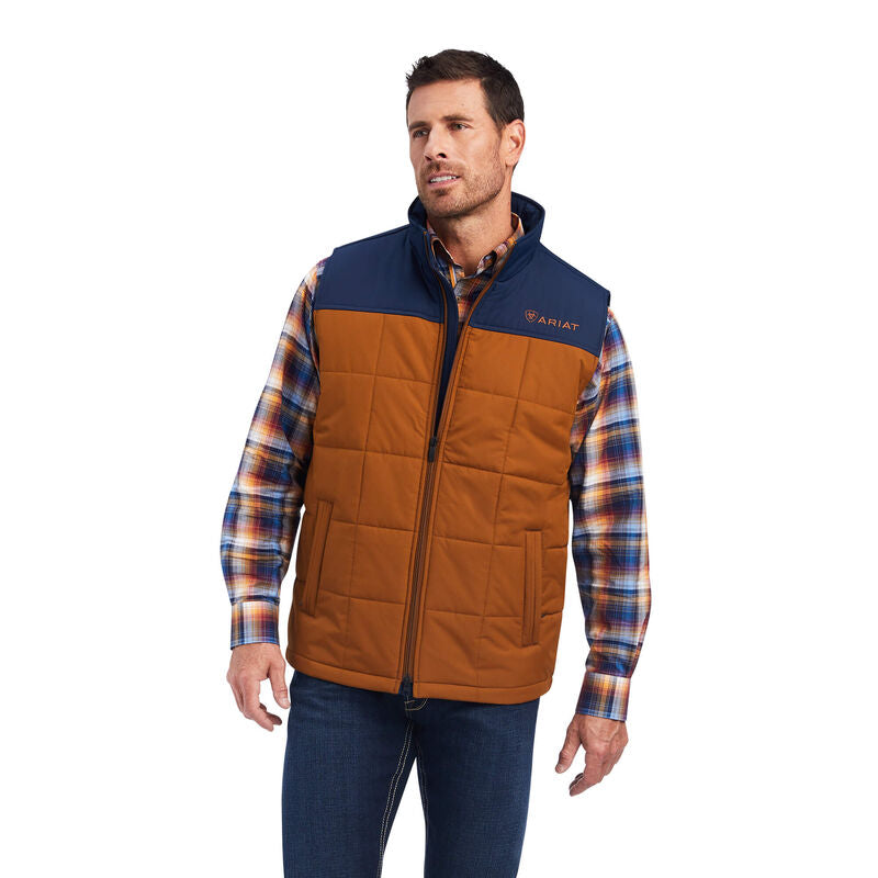 10041524 Ariat Mens Crius Insulated Vest Chestnut/Navy
