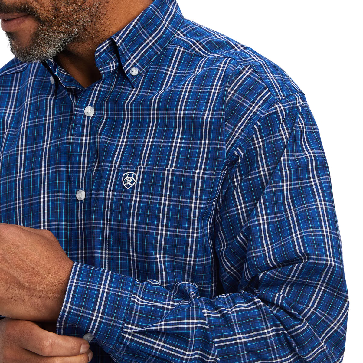 10041552 Ariat Mens Pro Series Naveen Classis LS Shirt Sapphire