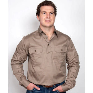 Just Country Mens Cameron Workshirt Brown
