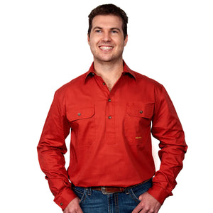 Just Country Mens Cameron Workshirt Rust