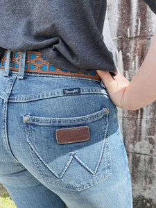 1009MWFNT34 Wrangler Q Ladies Mid Rise Mae Flare Jean