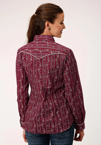 1-50-086-3063 Roper Ladies Karman Special Collection L/S Shirt Print Red