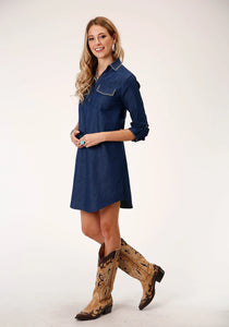 03-057-0594-7074 BU Roper Ladies Studio West Collection L/S Dress