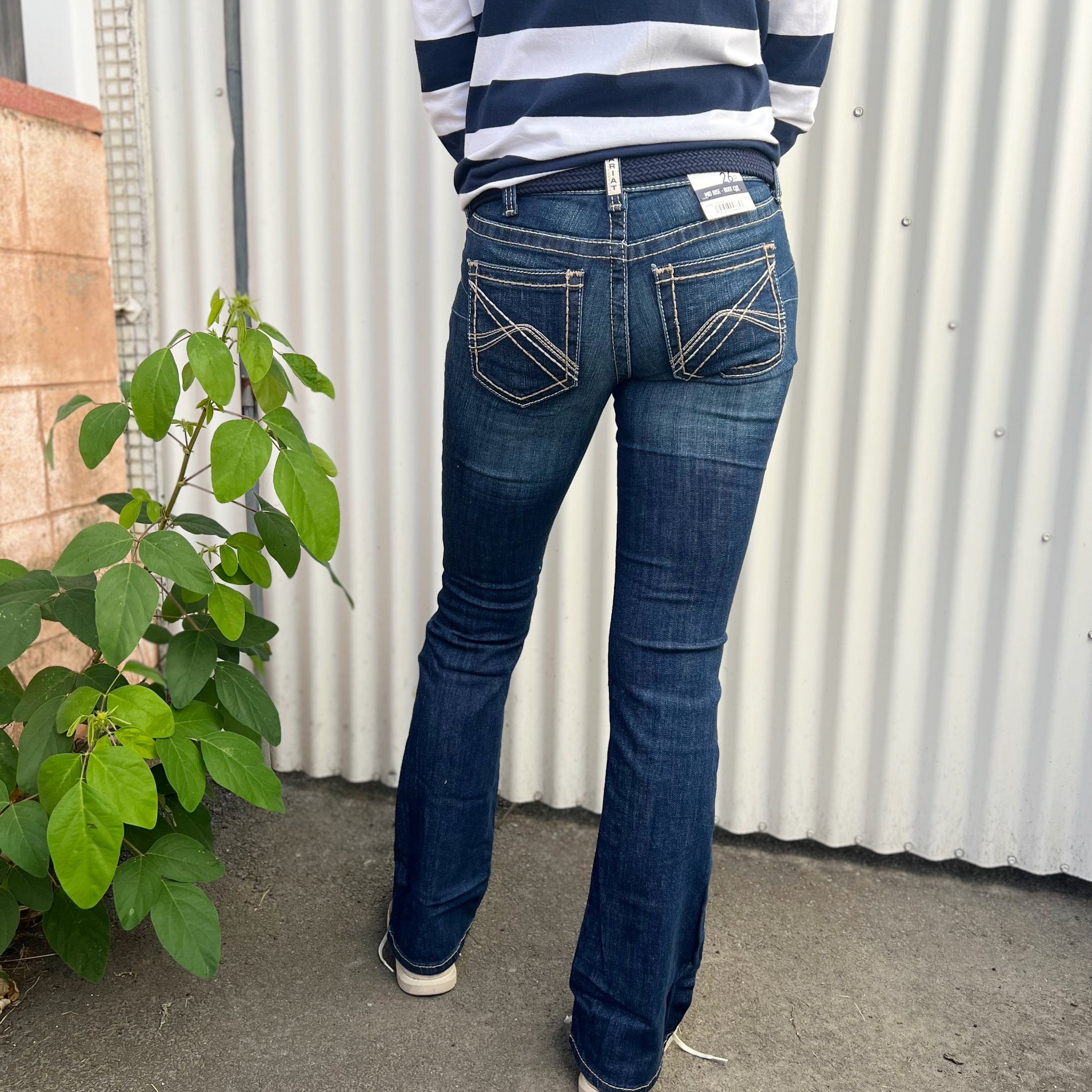 10039610 Ariat Ladies Mid Rise Bootcut Corinne Pacific Jean