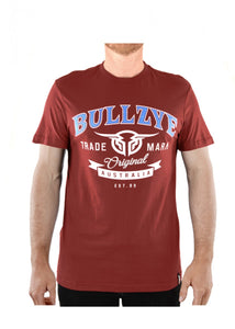 B1S1503074 Bullzye Mens Divide Short Sleeve Tee Red