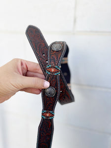 8628500 Roper Men's 1.1/2" Embossed Leather Belt
