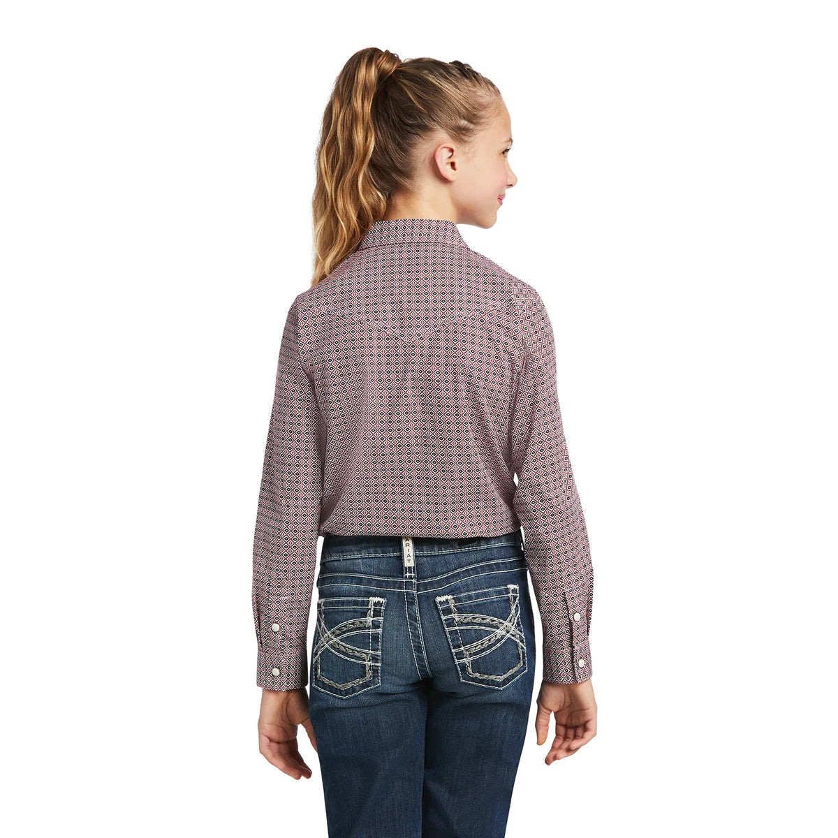 10038068 Ariat Girls Real Modern Mosiac LS Shirt