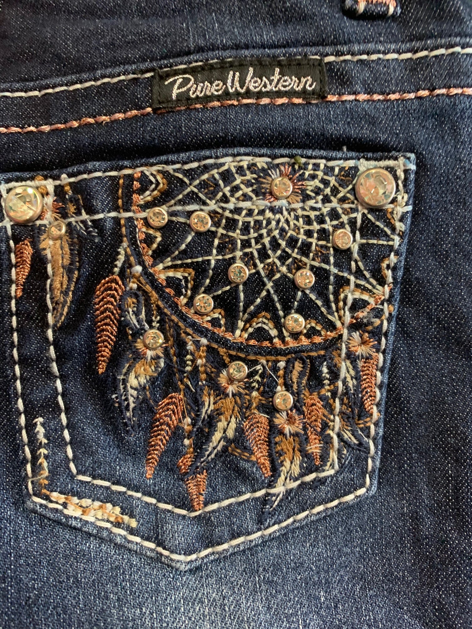 Pure Western Girls Lola Slim Leg Jean Midnight