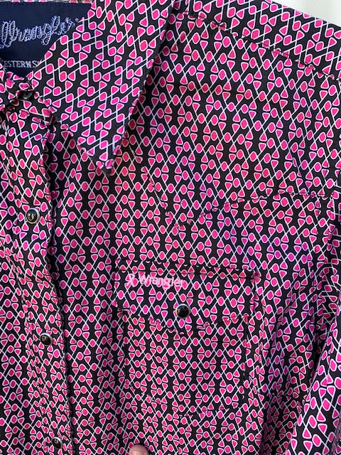 LWB265M Ladies TNWP Print Shirt Bright Pink/Black