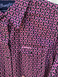 LWB265M Ladies TNWP Print Shirt Bright Pink/Black