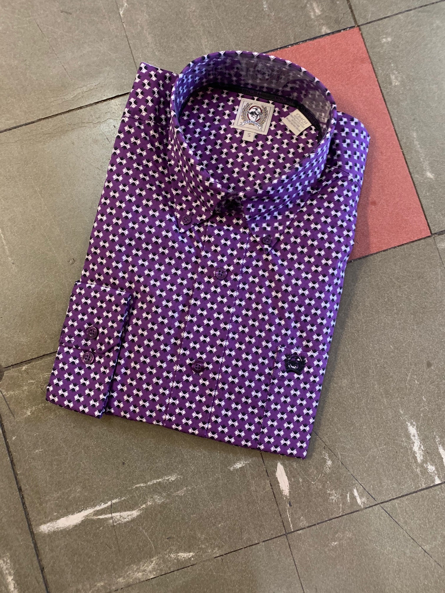 MTW1105232 Cinch Mens Purple L/S Shirt