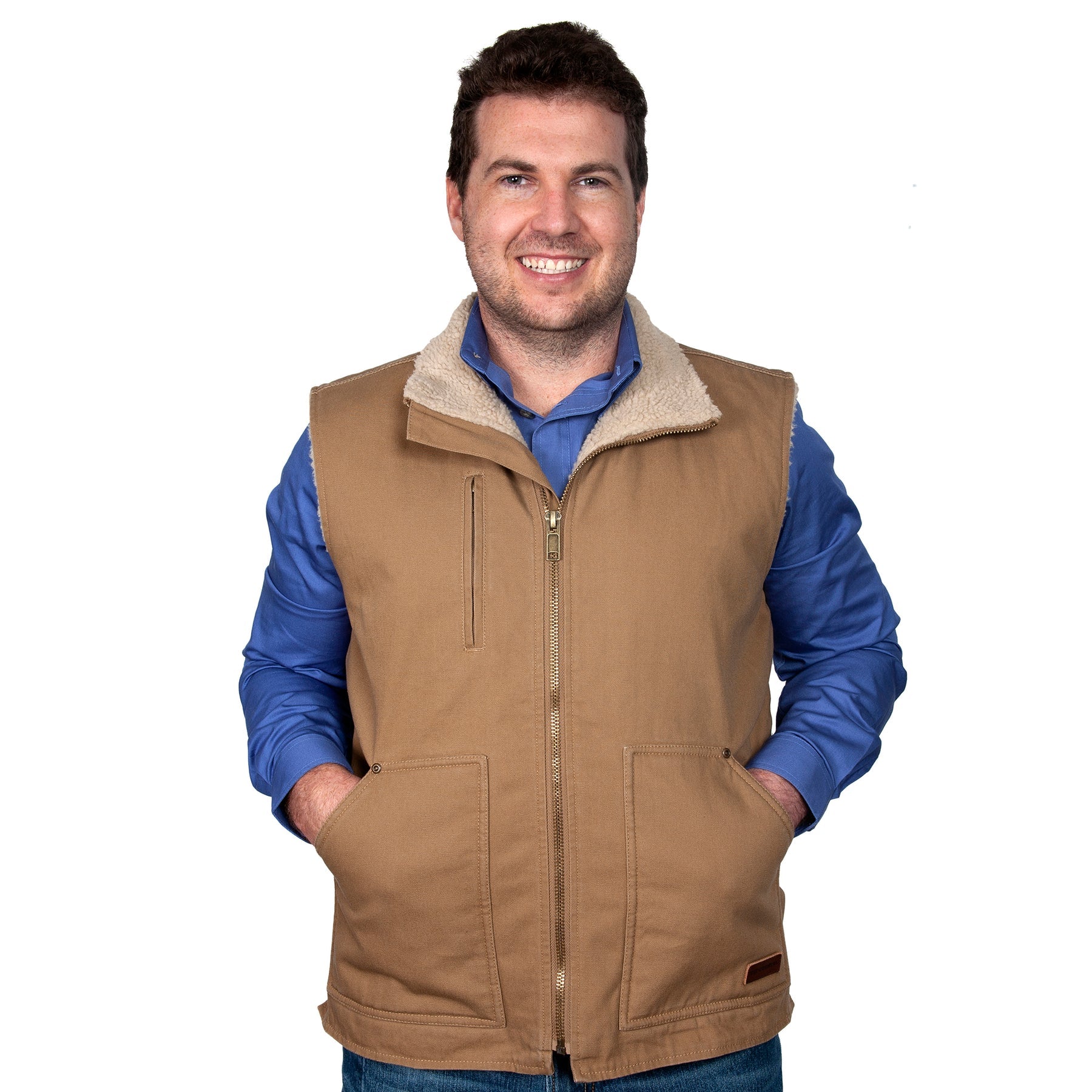 MWOV2100 Just Country Men s Diamantina Sherpa Vest Khaki