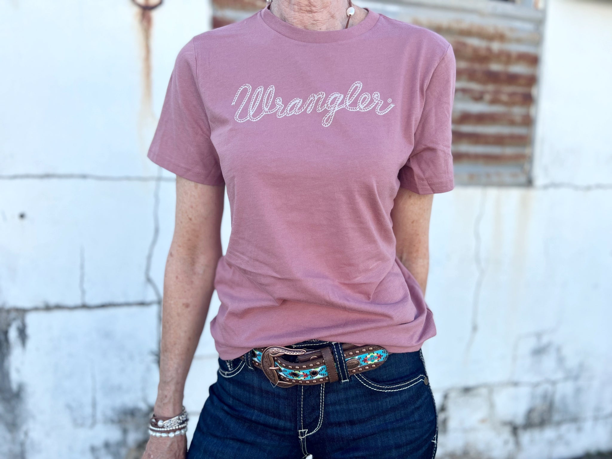 112318868 Wrangler Q Ladies Tee Pink