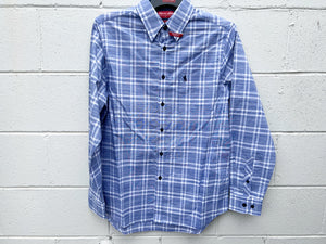 T2S1118030 Thomas Cook Mens Cambridge Check 1-pkt L/S Shirt Light Blue