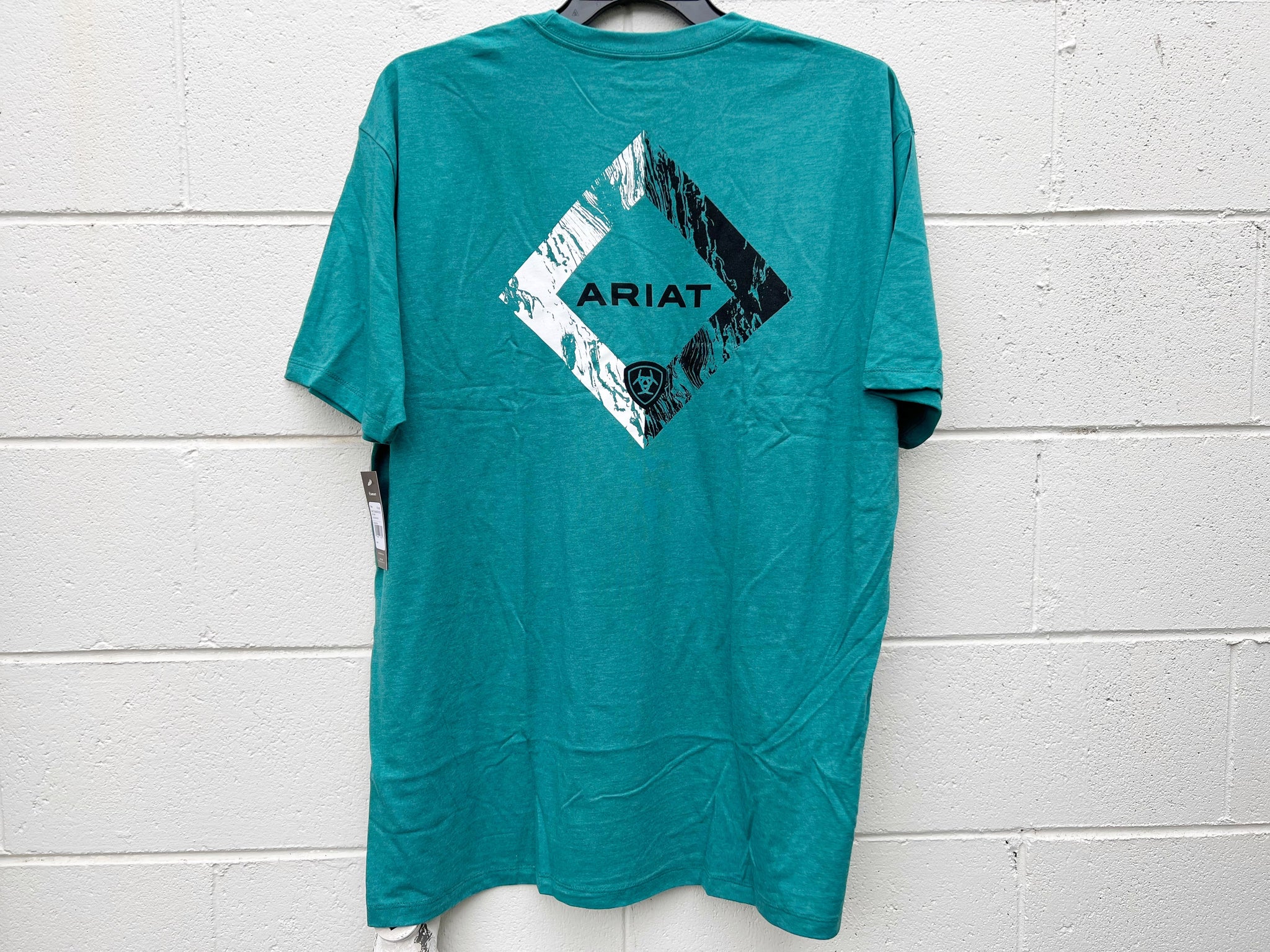 10040876 Ariat Mens Diamond Wood SS Tee Teal Green Heather