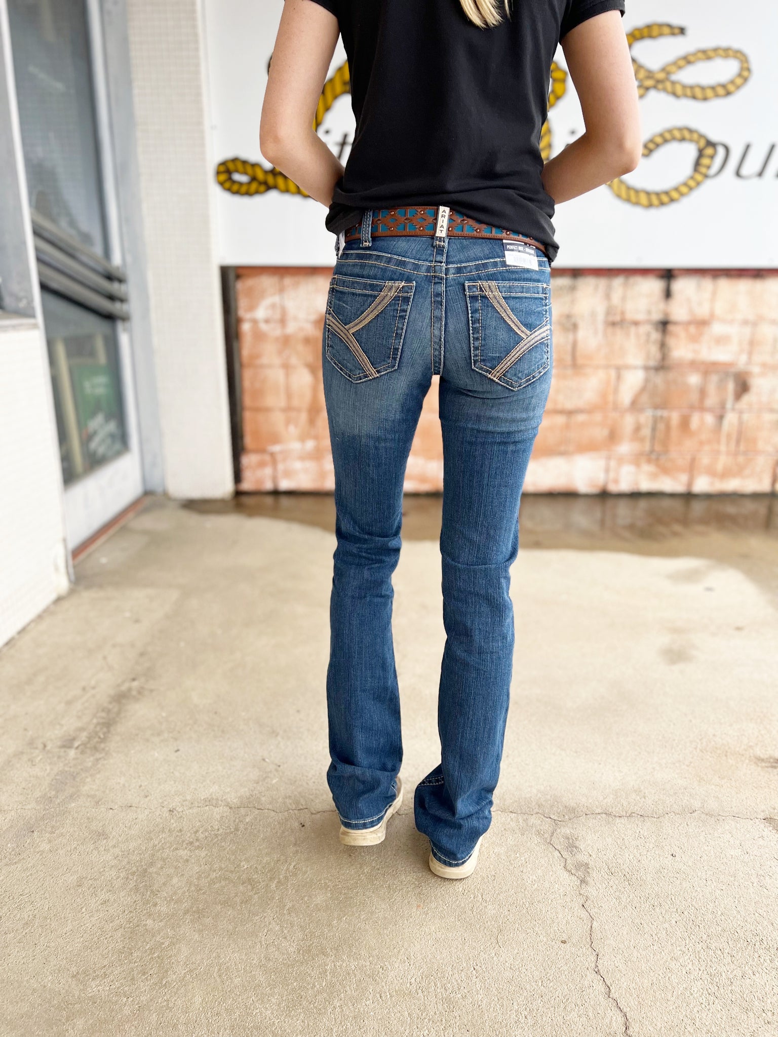 10037952 Ariat Ladies REAL Perfect Rise Straight Leg Jean Catalina Austin