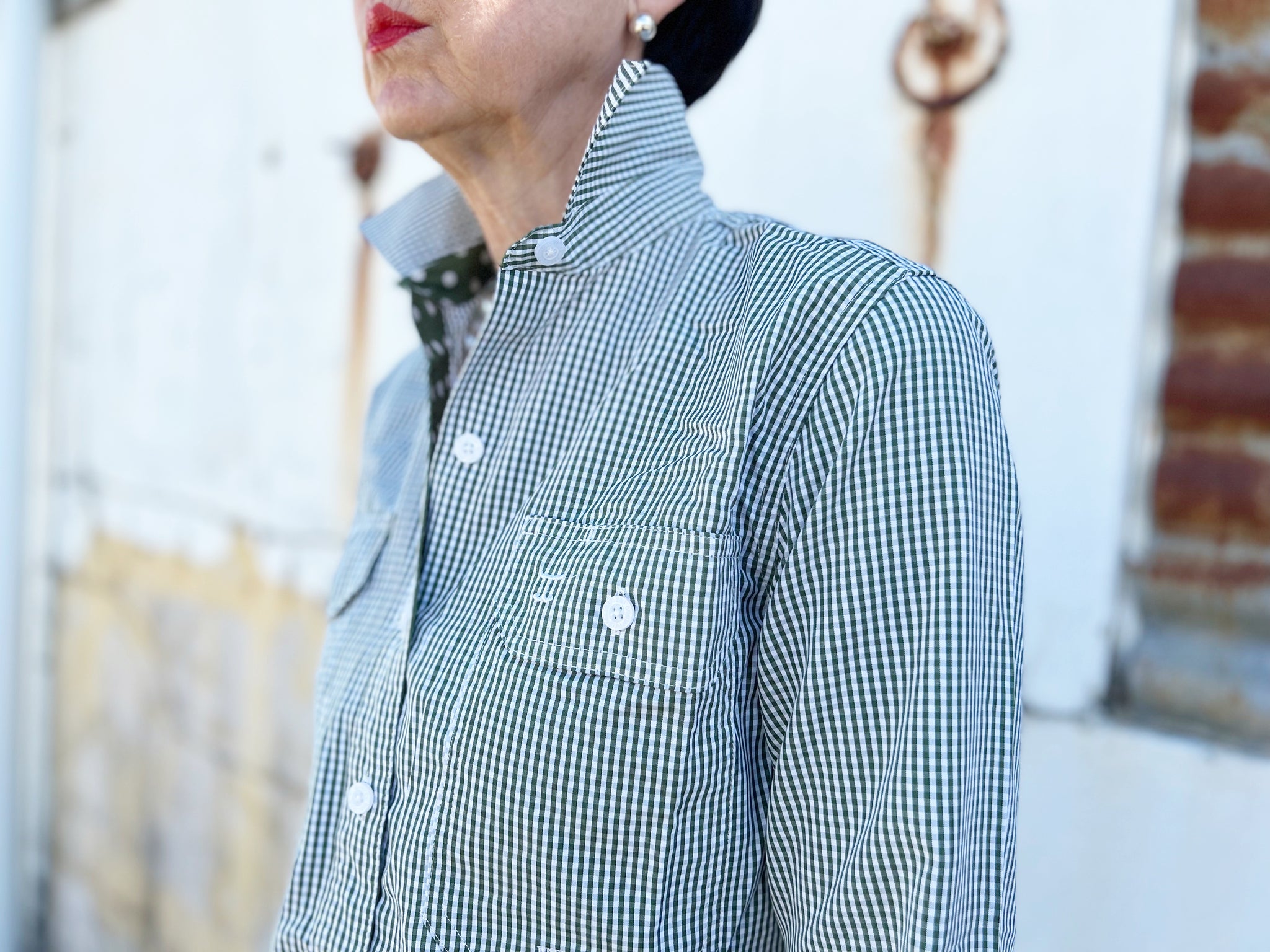 WWLS2250 Just Country Ladies Abbey Full Button Print Workshirt Olive Mini Check