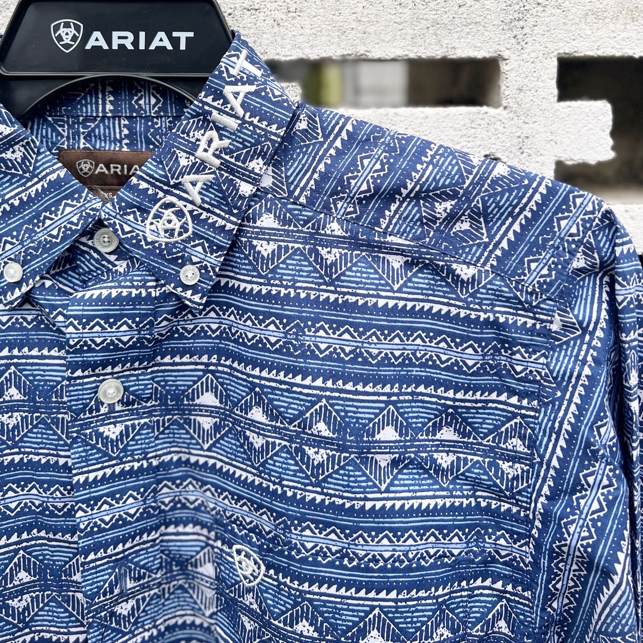 10039695 Ariat Mens Team Justin Classic L/S Shirt Marine Blue