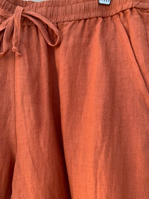 S2142323 Corfu Washer Linen 3/4 Pants