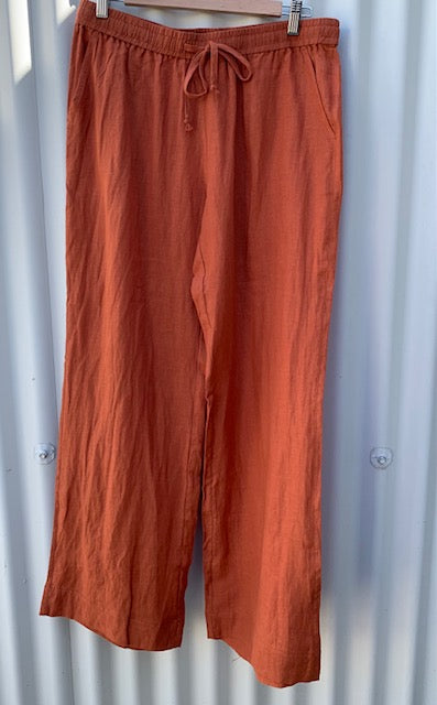 S2142323 Corfu Washer Linen 3/4 Pants