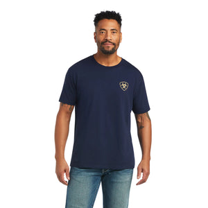10040877 Ariat Mens Monument Sunset SS Tee Teal Midnight Navy