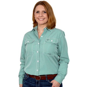WWLS2265 Just Country Ladies Abbey Full Button Print Workshirt Ivy Mini Check