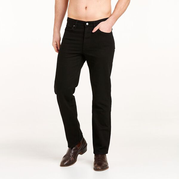 W/091046/616 Wrangler Mens Stretch Straight Jean Reg Leg Black Rinse