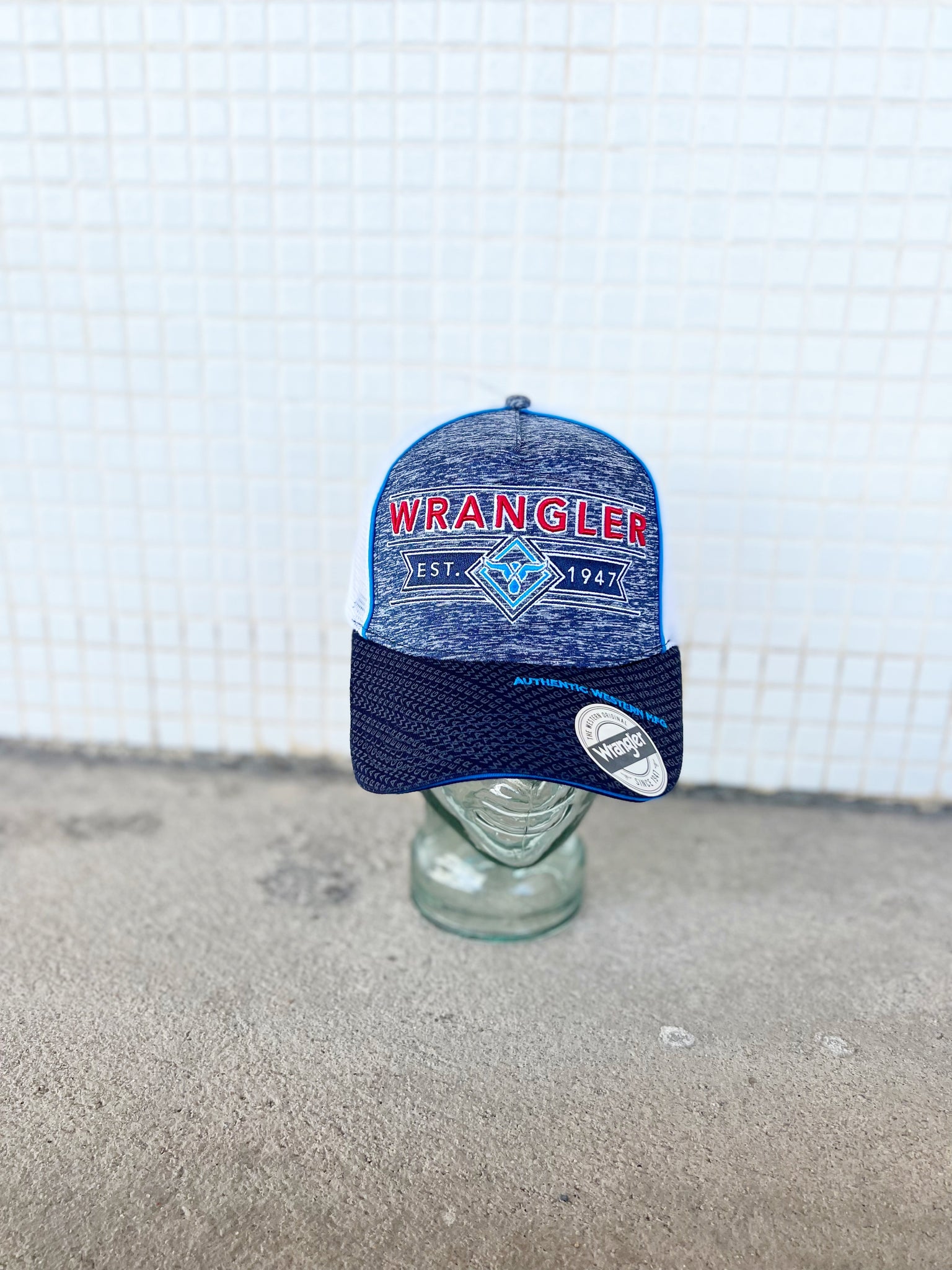 X2S1990CAP Wrangler Franco High Profile Trucker Cap Navy Marle