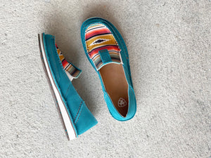 10044530 Ariat Ladies Cruiser Teal Suede/Turquoise Serape