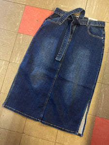 W04B5203 Corfu French Blue Wash Denim Skirt French Blue Wash