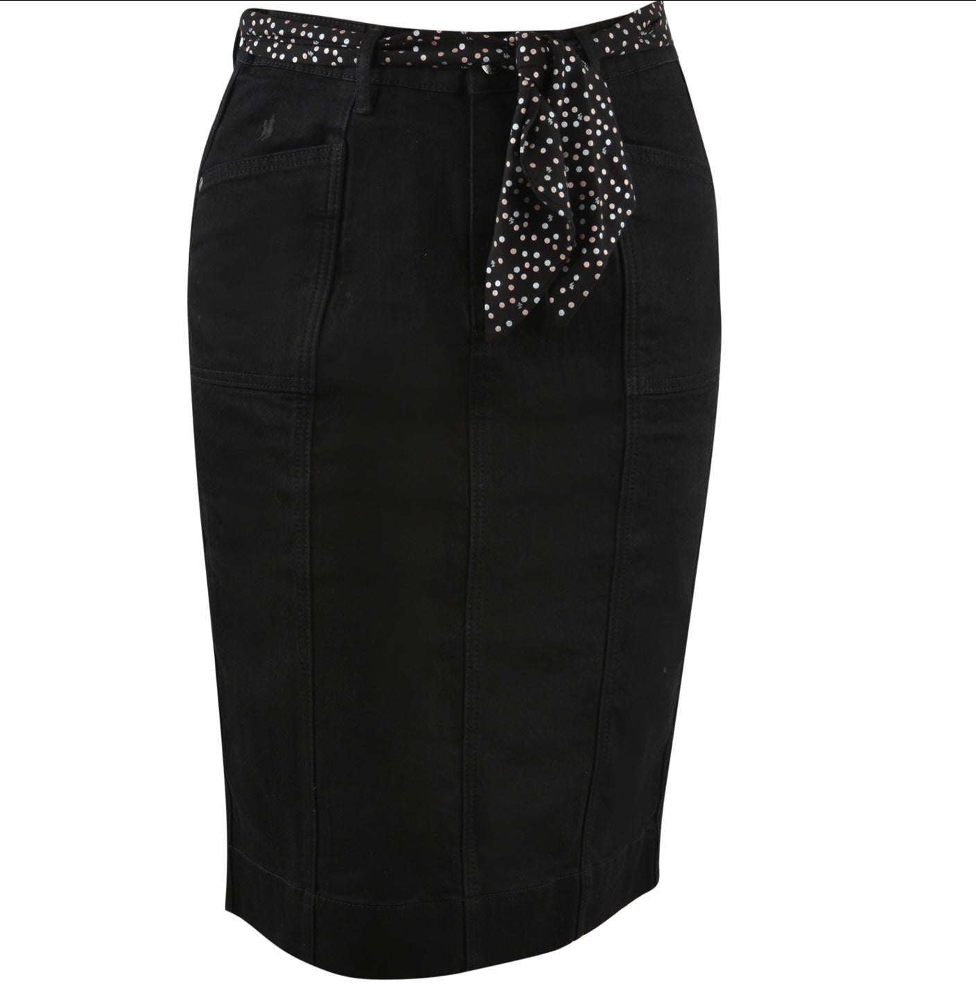 T2W2410072 Thomas Cook Cate Denim Skirt Black
