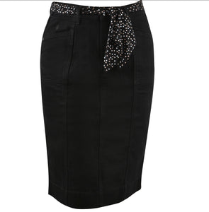 T2W2410072 Thomas Cook Cate Denim Skirt Black