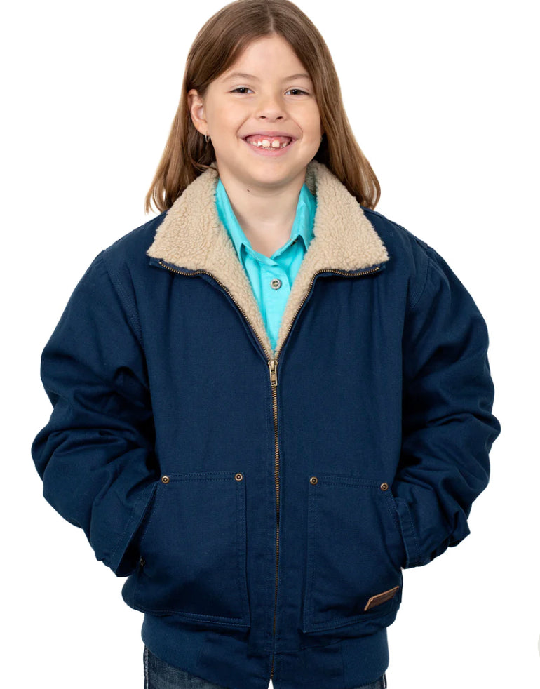 BWOJ2302 Just Country Junior Diamantina Sherpa Jacket Navy