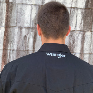 XCP1116020 Wrangler Mens Logo Rodeo Shirt Black