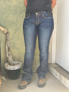 10032462 Ladies Reg Leg Rebar Mid Rise Dura Stretch Boot Cut Jean