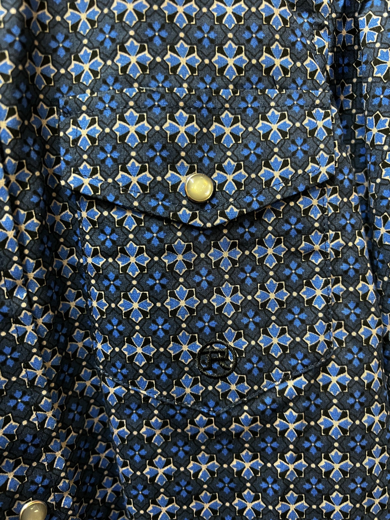 3-30-225-790 Roper Boys Amarillo Collection L/S Shirt Print Blue