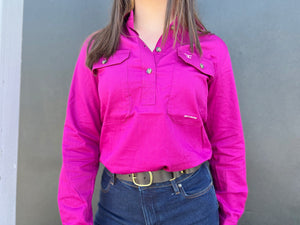 50505MAG Just Country Ladies Jahna Workshirt Magenta