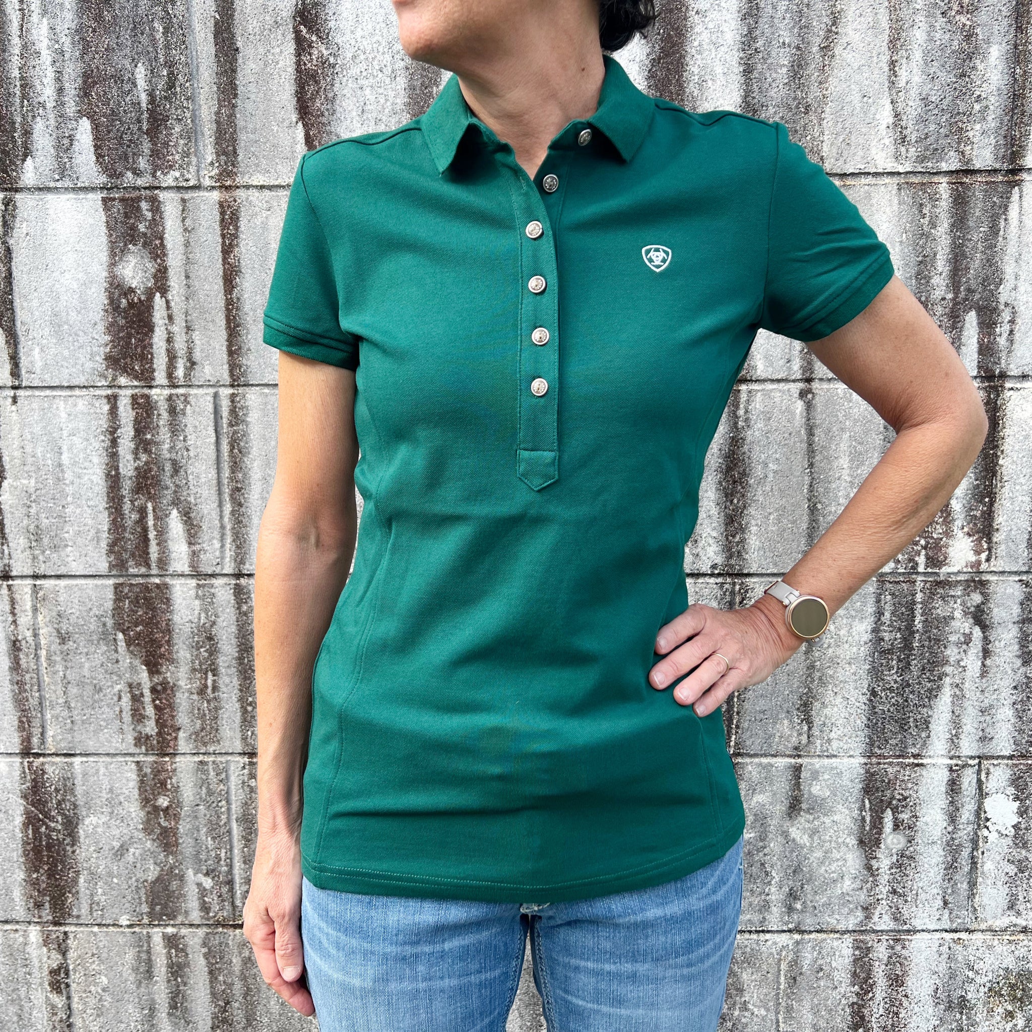 10040830 Ariat Ladies Prix 2.0 Polo Forest