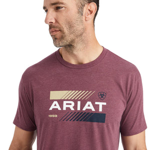 10042781 Ariat Mens Octane Stack SS Tee Burgundy Heather