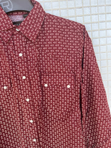 03-001-0064-1009 Roper Mens West Made Collection LS Shirt Print Brown