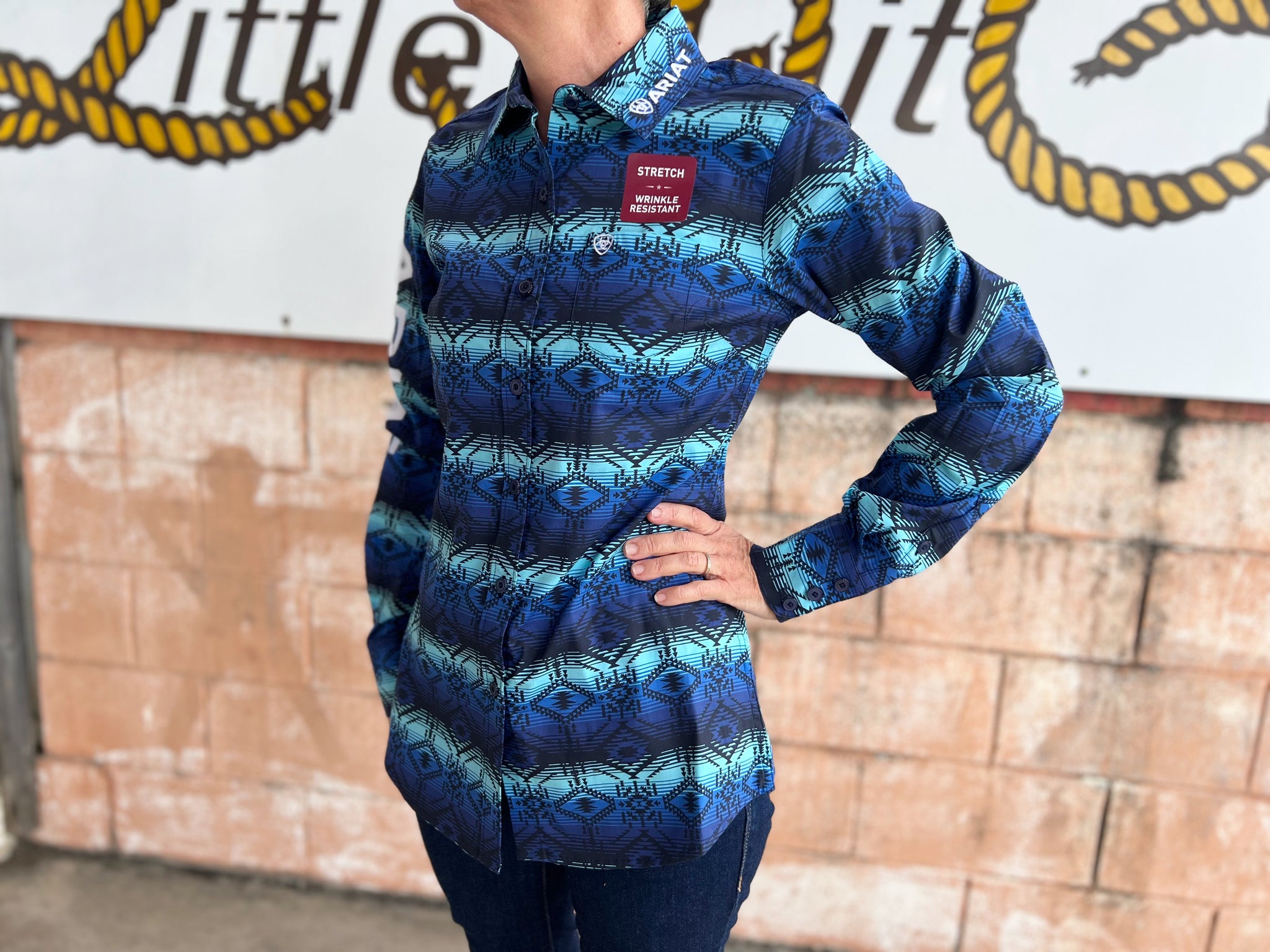 10041435 Ariat Ladies Team Kirby Stretch LS Shirt Maison Print