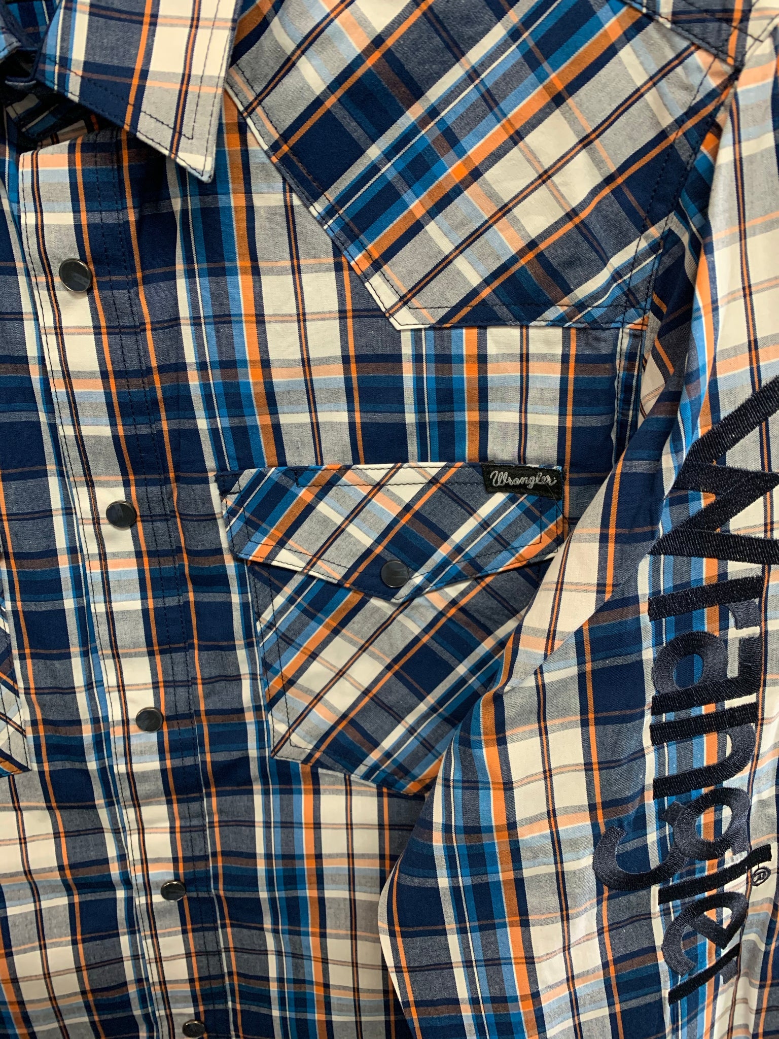 X2W1111731 Wrangler Men's Hendo Check Logo Western Check Shirt