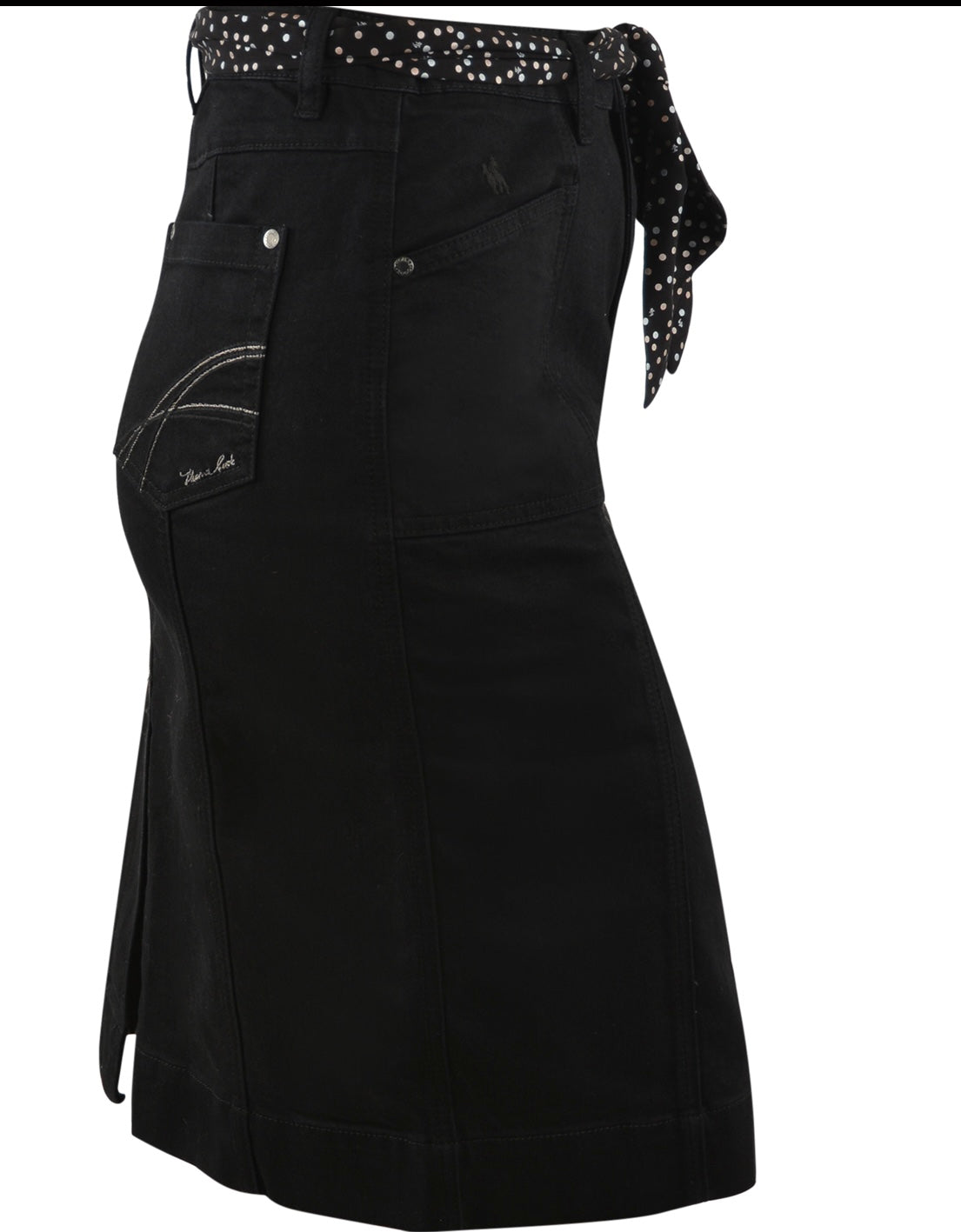 T2W2410072 Thomas Cook Cate Denim Skirt Black