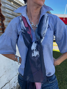 T2W2900SCF Thomas Cook Lightweight Print Scarf Navy/Pink