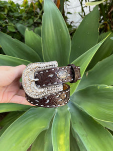 P2W5935BLT Pure Western Kids Eileen Belt Brown/Silver