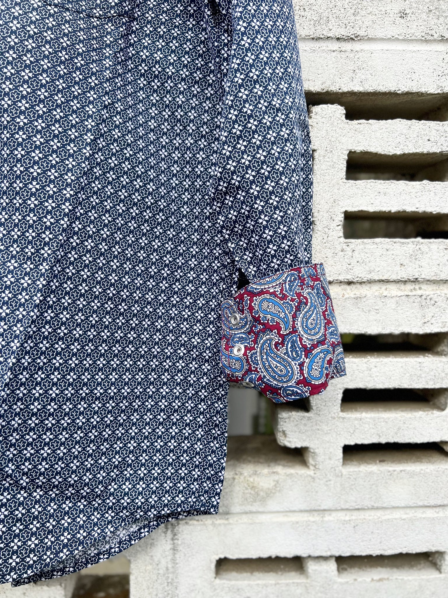 3-01-225-4011 Roper Mens Amarillo Collection L/S Shirt Print Blue