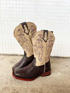 09-018-0191-3089 Roper Little Kids Blaze Boots Brown/Tan