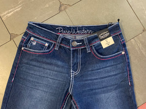 PCP2210422 Pure Western Ladies Jules Relaxed Rider Jean Twilight 36" Leg