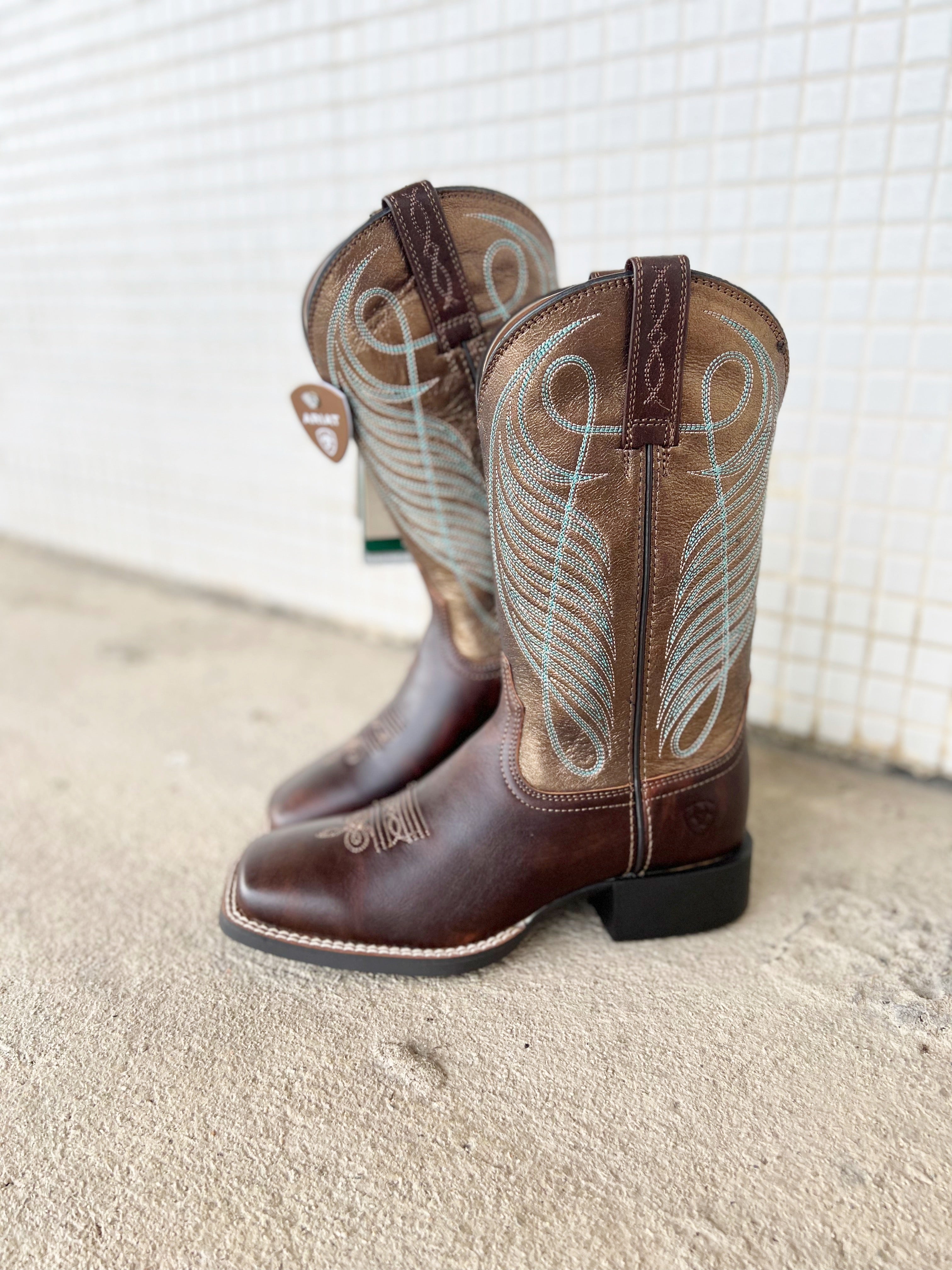 送料無料 ARIAT アリアット ウエスタンブーツ ショート 25 茶 メンズ 